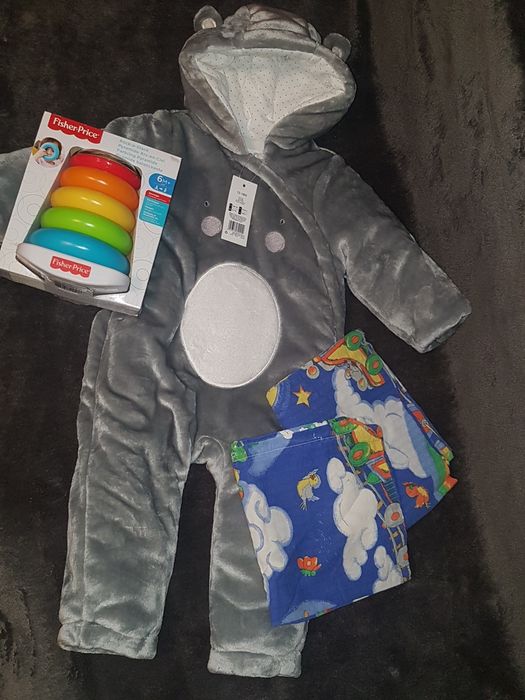nowy Kombinezon roz 80 dla chłopczyka piramida Fisher Price zestaw