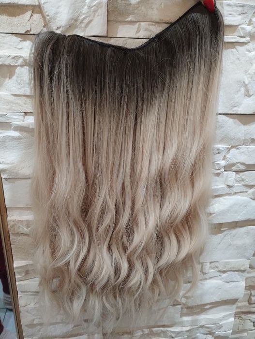 Włosy clip in ombre blond 1 gęsta taśma 63cm długie