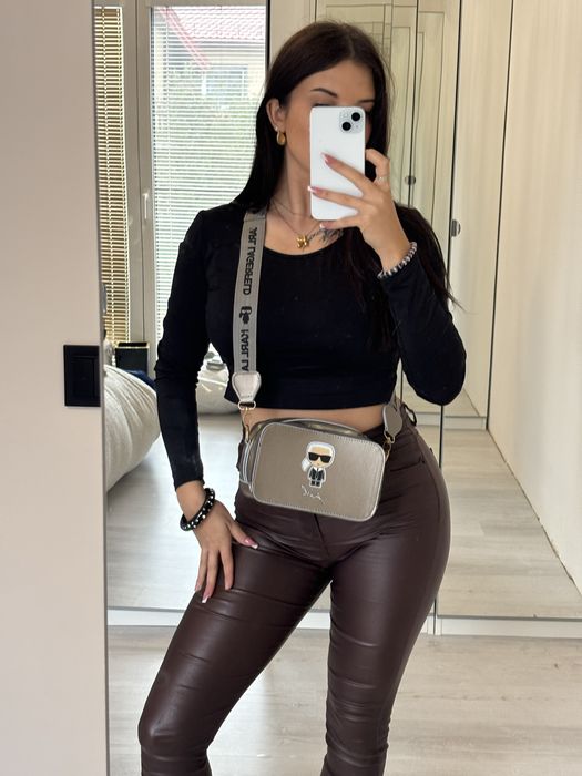 Torebka na ramię karl lagerfeld srebrna Karl torba hobo na pasku