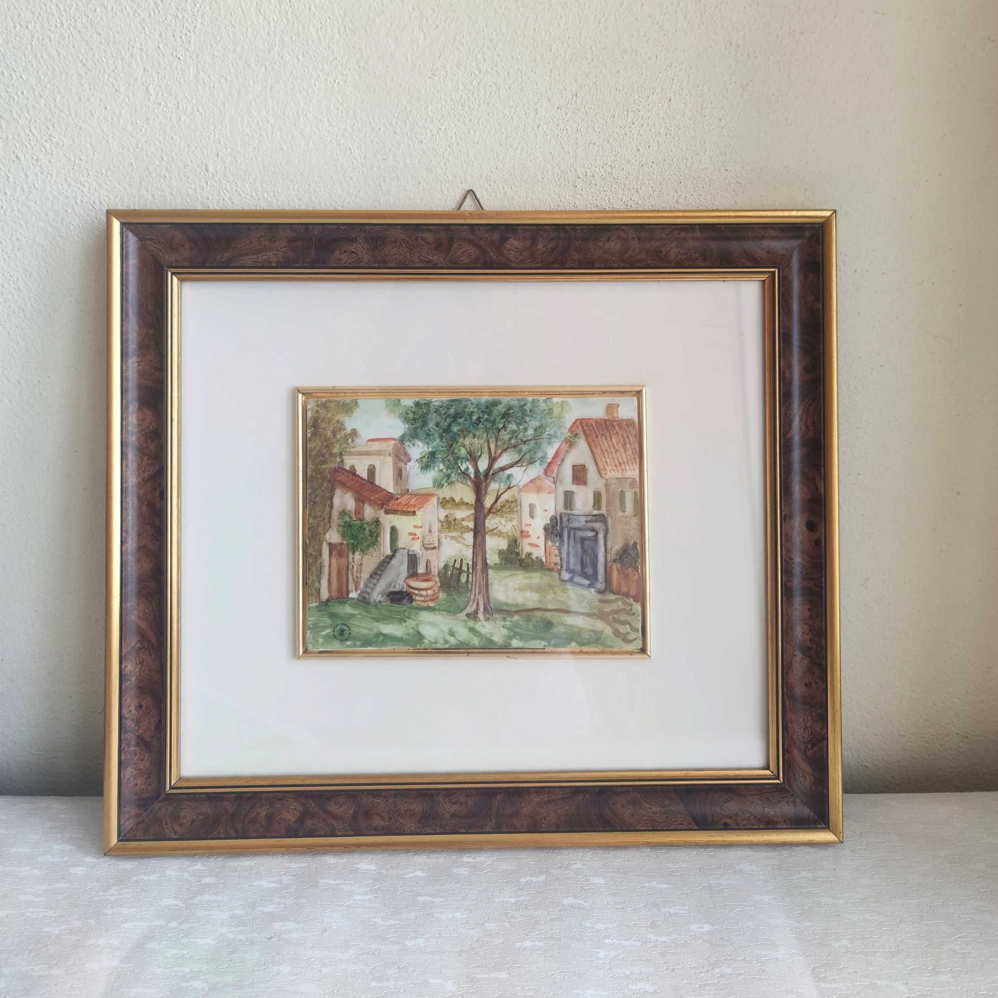 Quadro com porcelana capodimonte