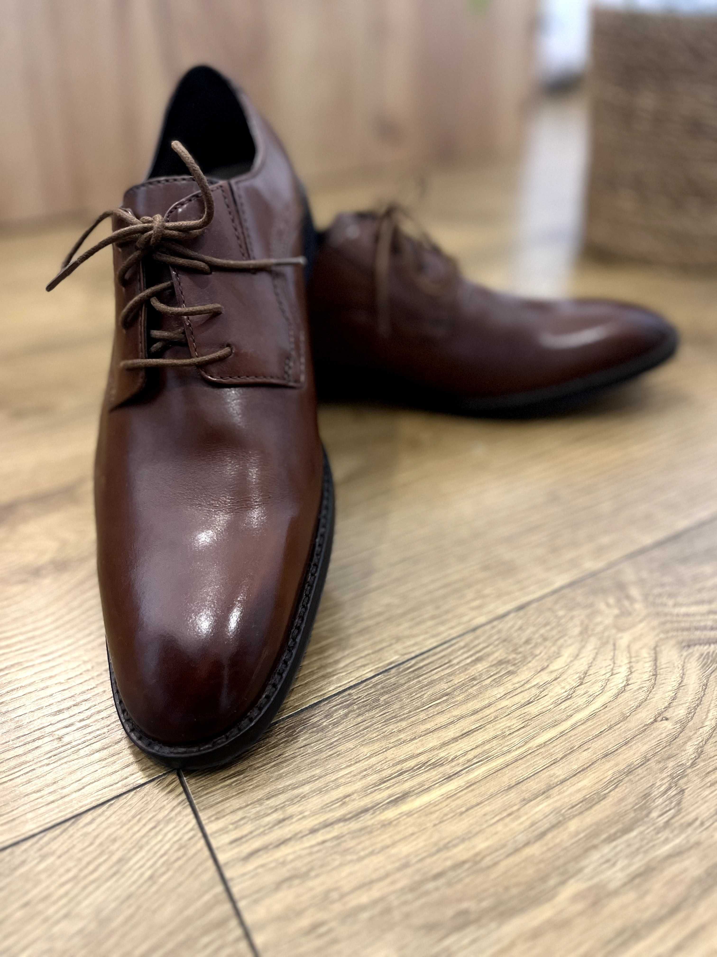 Buty męskie półbuty Clarks roz. 44,5 skóra brąz