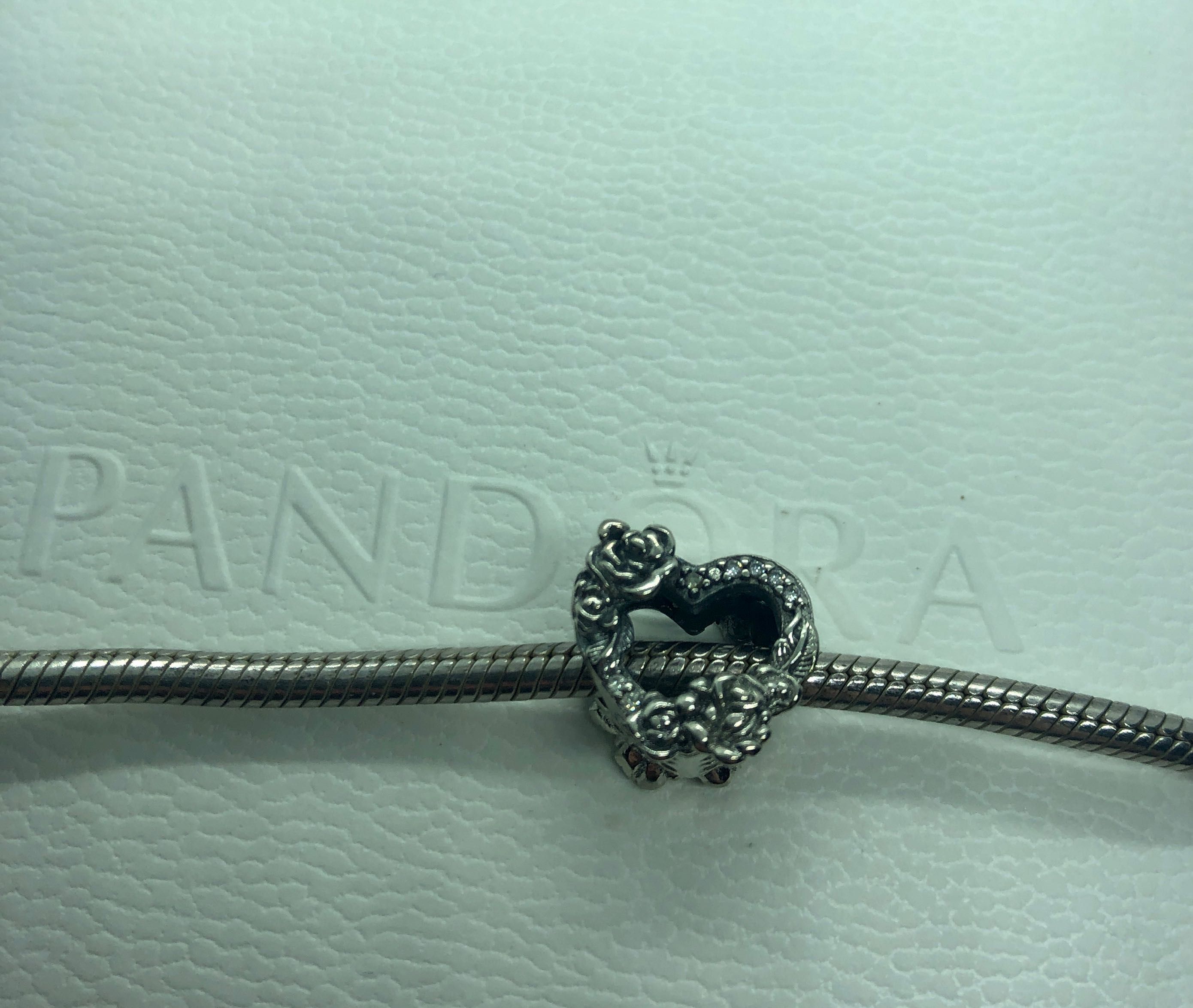 charms do pandora srebrny srebro s925 kwiat róża serce love beads