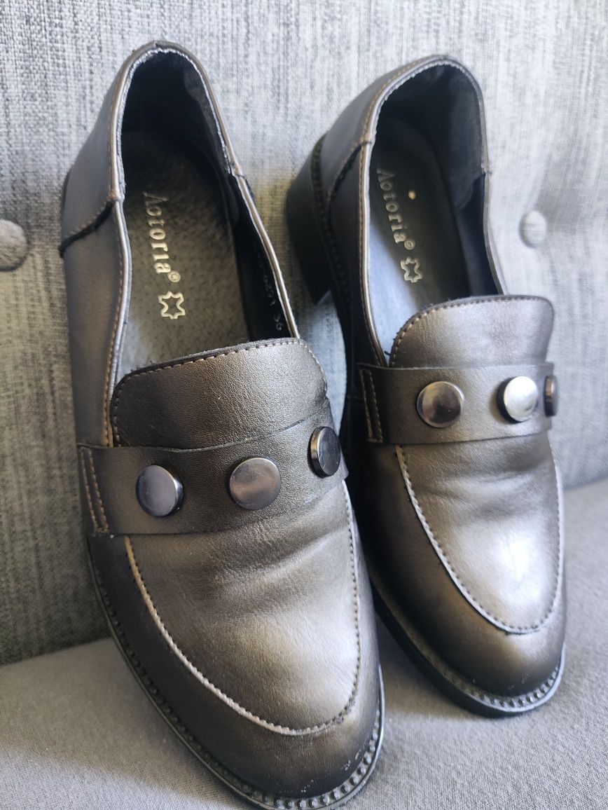 Mokasyny lordsy loafersy wizytowe komunia  półbuty buty damskie