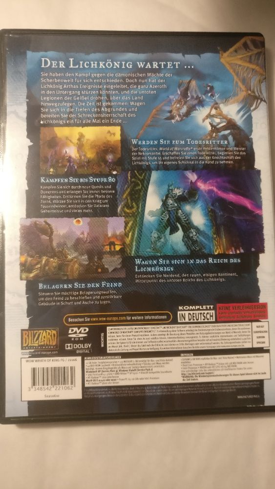 World of Warcraft лицензионный dvd диск с ключом активации