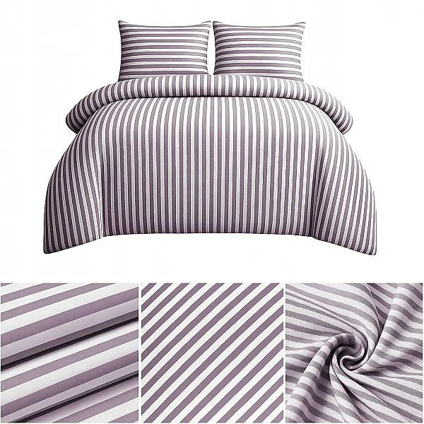 Pościel 220x200 MIKROFIBRA poszewki 70x80 KOMPLET Eusebia Home W PASY