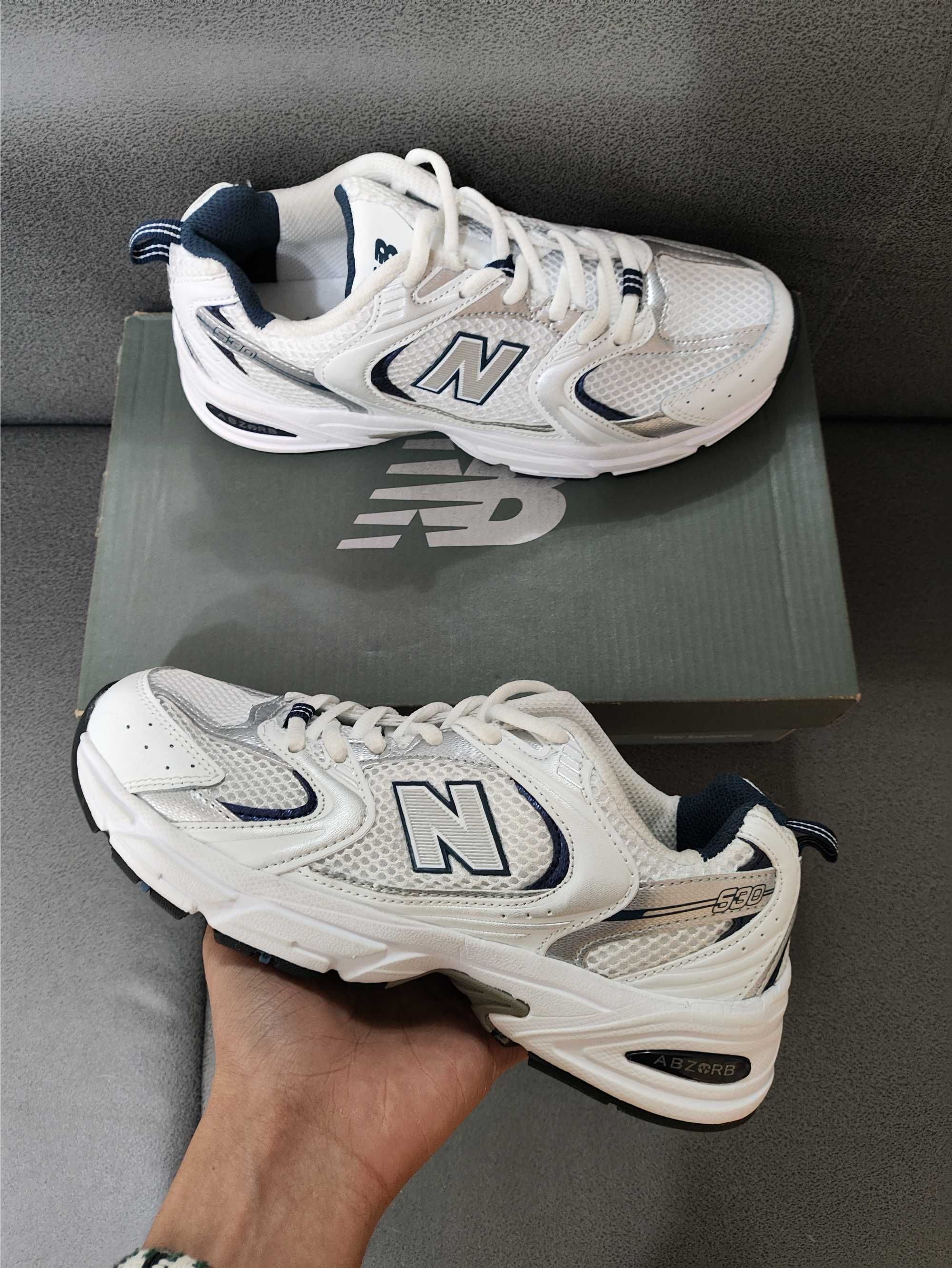 New Balance 530 White Silver Navy Eu 36