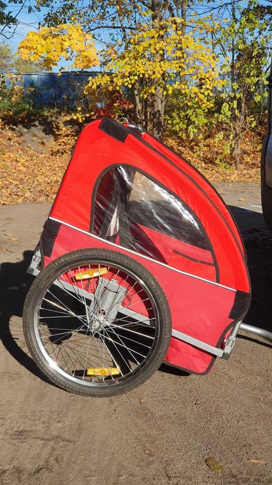 Przyczepka rowerowa dla dzieci 1-2  osobowa. Sprezyny Ladny stan