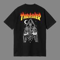 Футболка thrasher трешер tresher черная скелет луна