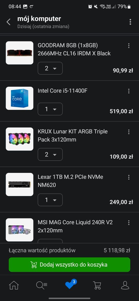 Komputer gamingowy i5 11gen, rtx 3060 ti, 16gb ram
