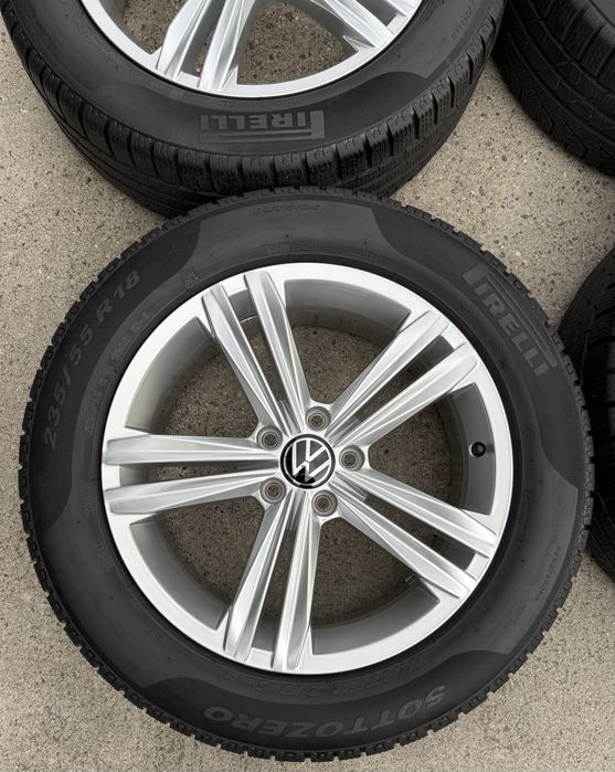 Tiguan II R-Line Koła 18 cali z oponami zimowymi oryginał Sebring