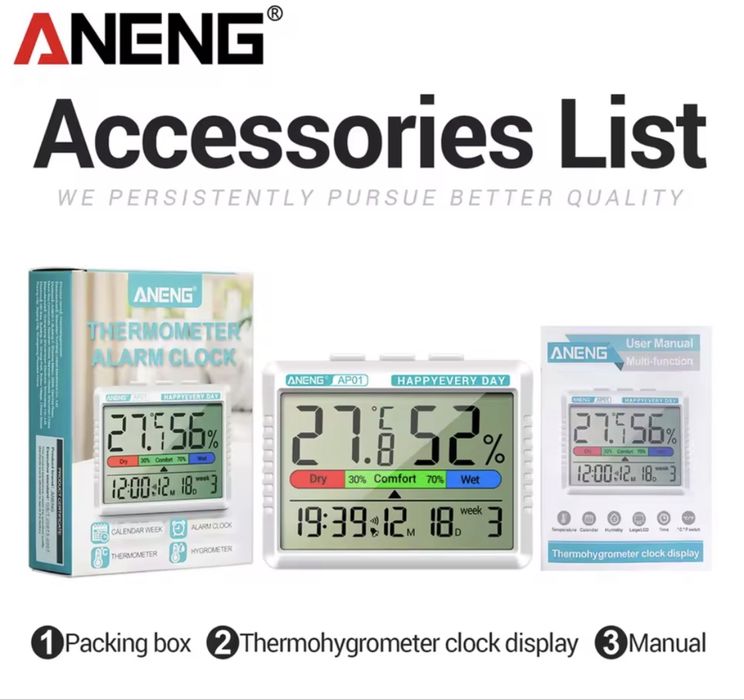 Метеостанция Термометр гидрометр часы будильник