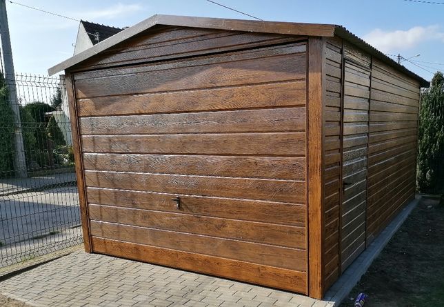 Garaż blaszany drewnopodobny 3x5 dach NISKA CENA