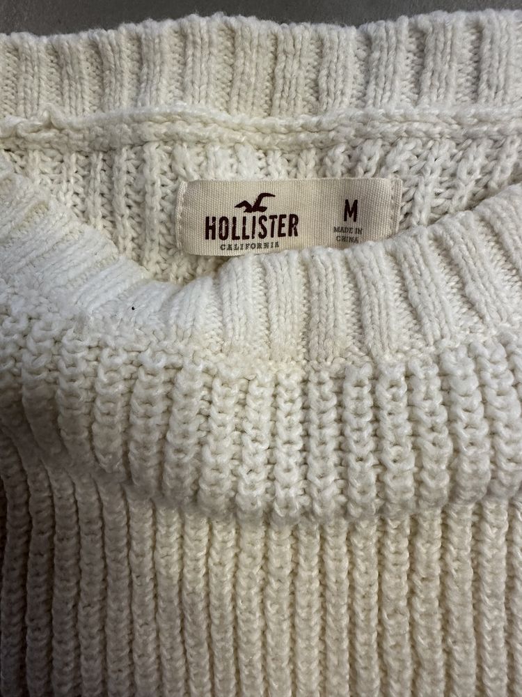 Hollister sweter nowy dlugi cieply M ecru