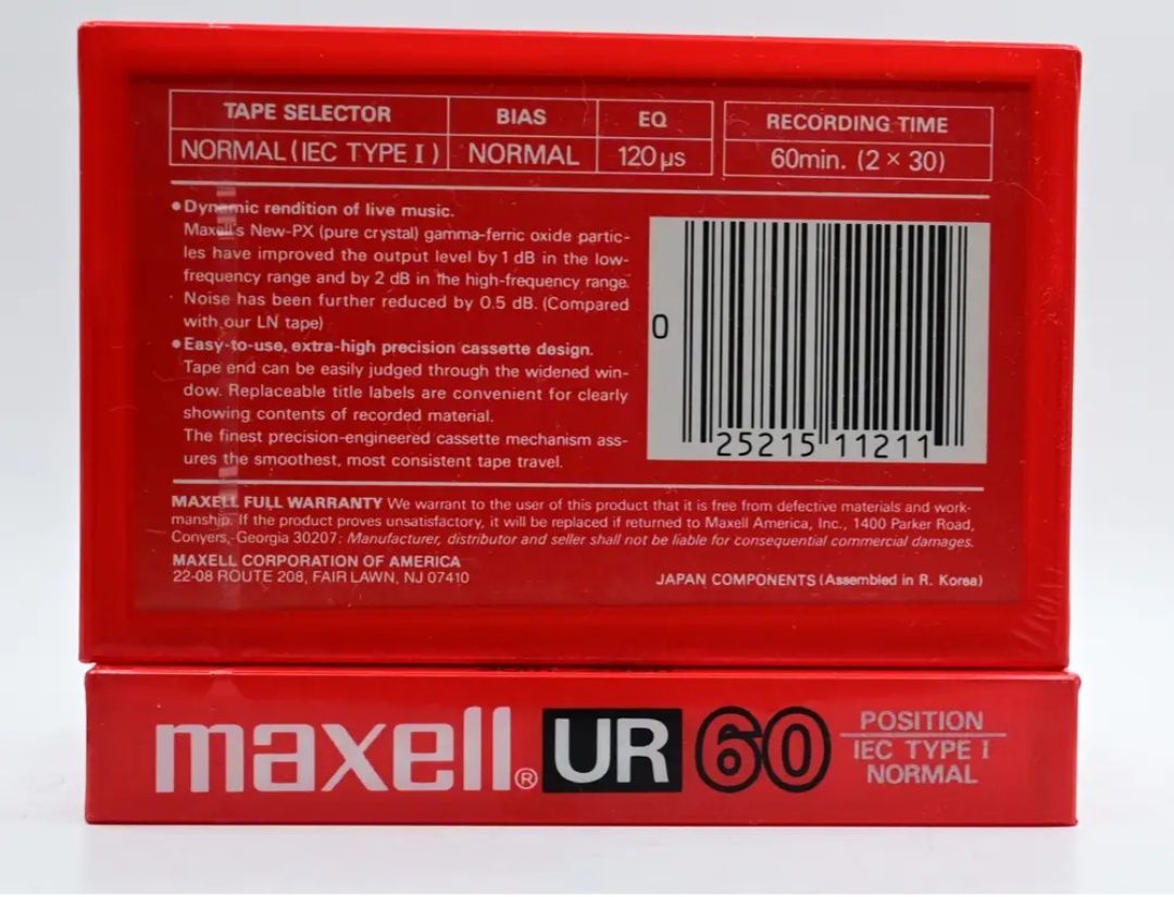 Аудіокасета MAXELL UR 60 (1986)