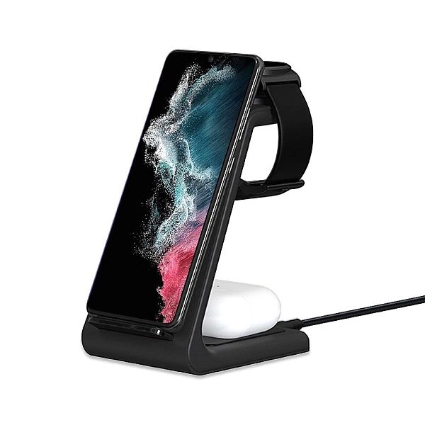 Stacja ładująca Tech-Protect QI15W-A36/3w1 dla Android - czarna