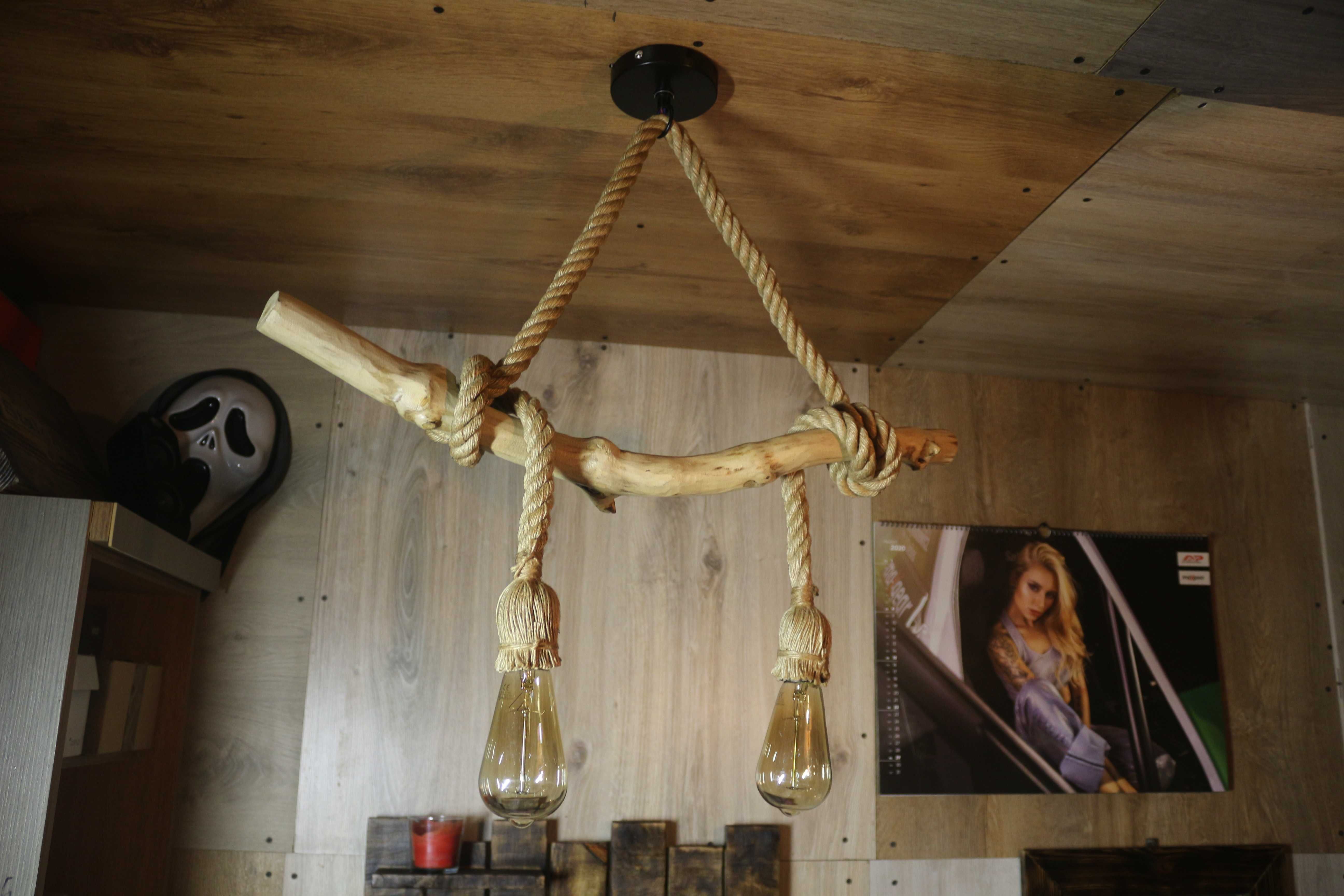 Lampa wisząca sznur, retro, vintage, okazja!