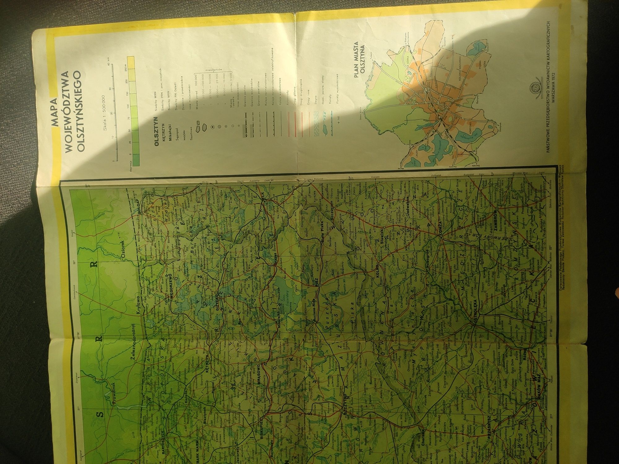 Mapa województwa olsztyńskiego z PRL-u 1972 r. dla kolekcjonerów