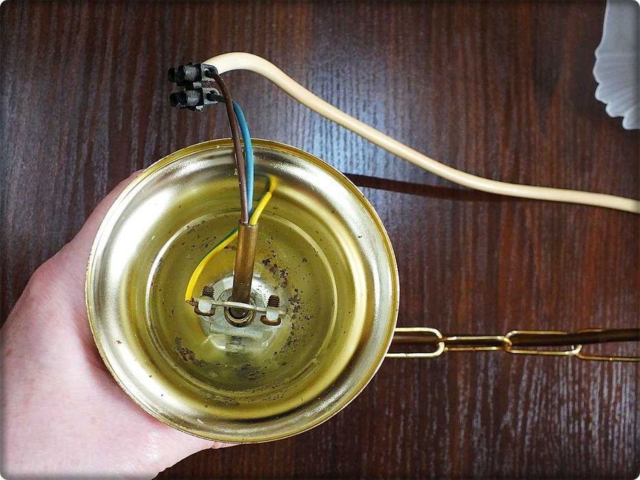 Złoty Żyrandol 3 - ramienny Lampa wisząca sufitowa Mosiądz