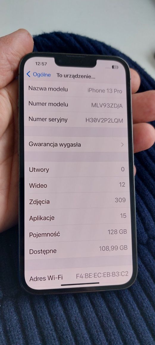 Iphone 13 PRO jak NOWY okazja 12 m gwarancji szary grafit