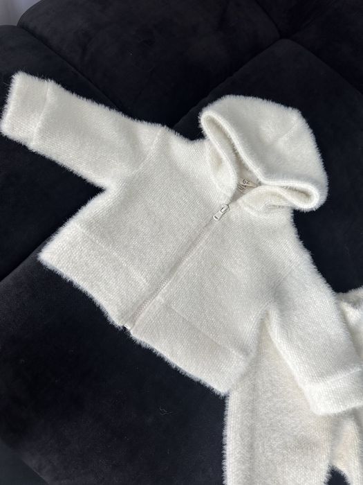 Костюм для немовлят  62-68-74 білий молочний худі з капішоном