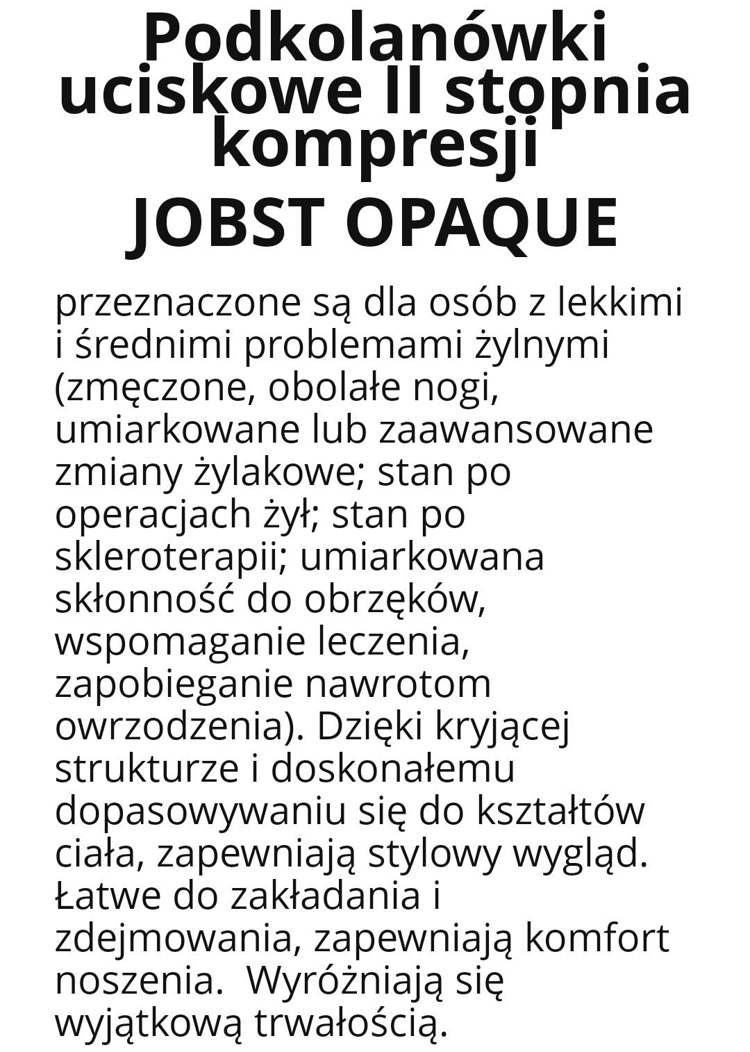 Jobst podkolanówki medyczne i pielęgnacyjny płyn