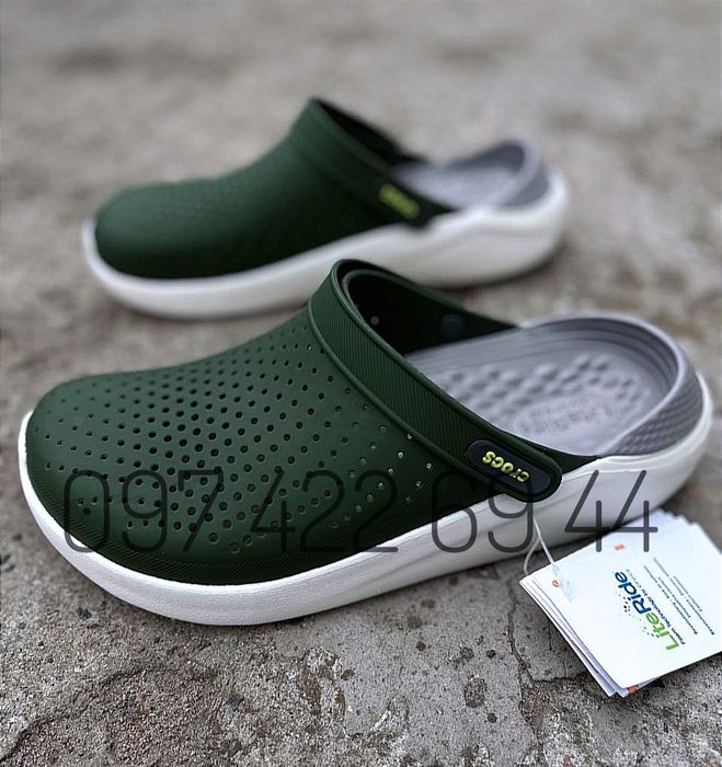 Crocs LiteRide Крокс Crocs LiteRide Grey/LightGreen Унісекс Crocs Lite