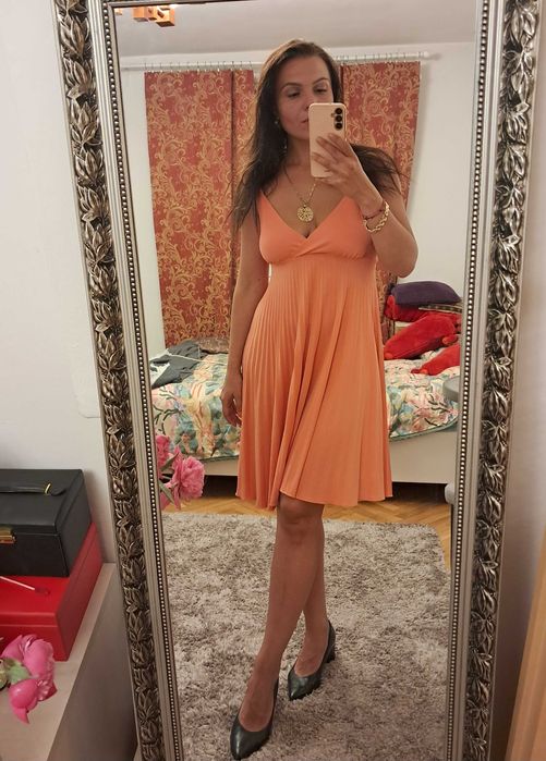 Pomarańczowa letnia sukienka na ramiączkach rozm. M