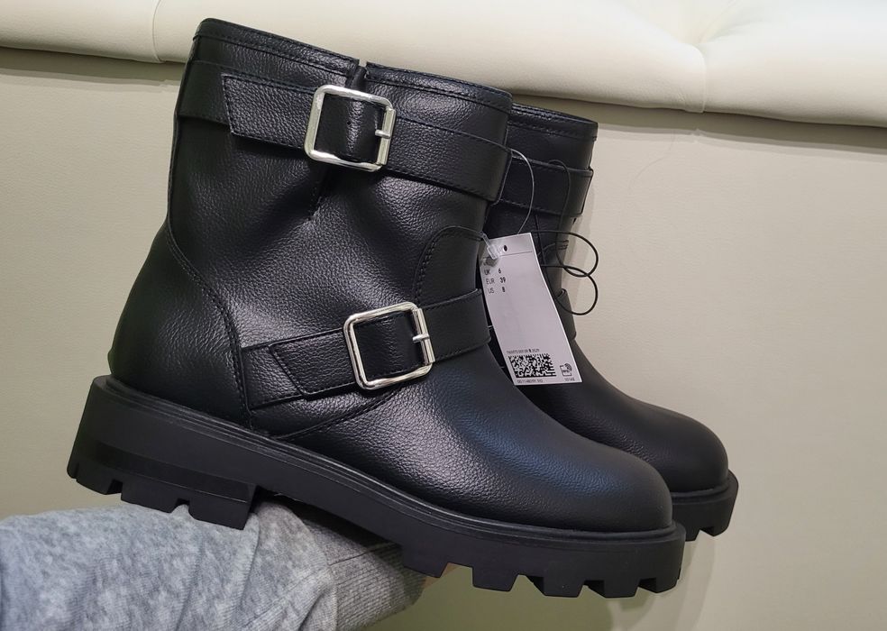 Ботинки H&M 39 чорні черевики жіночі напівчоботи