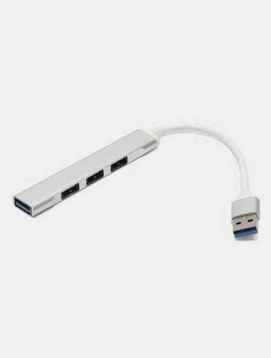 Концентратор HUB USB3 на 4 порти Silver 1 порт USB3/3 порти USB2