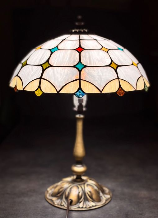 Lampa Witrażowa Prezent Świąteczny Kolorowe Szkło Rękodzieło Wyjątkowy