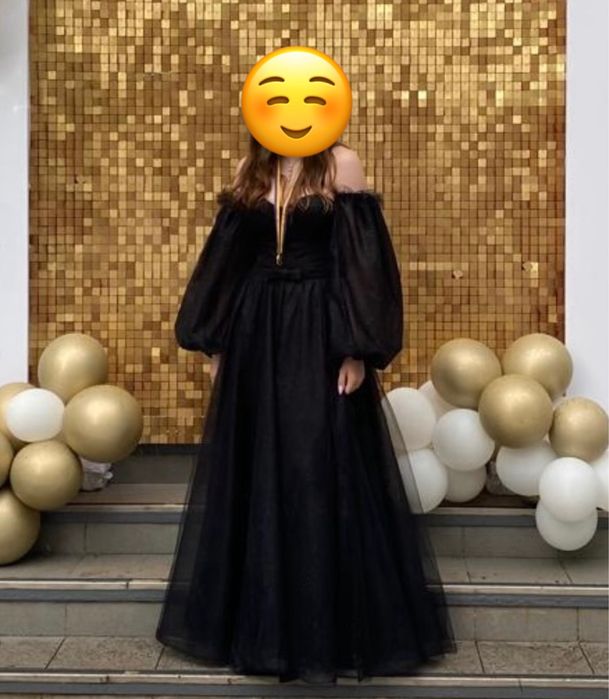 Вечірня/випускна сукня, чорна з блискітками