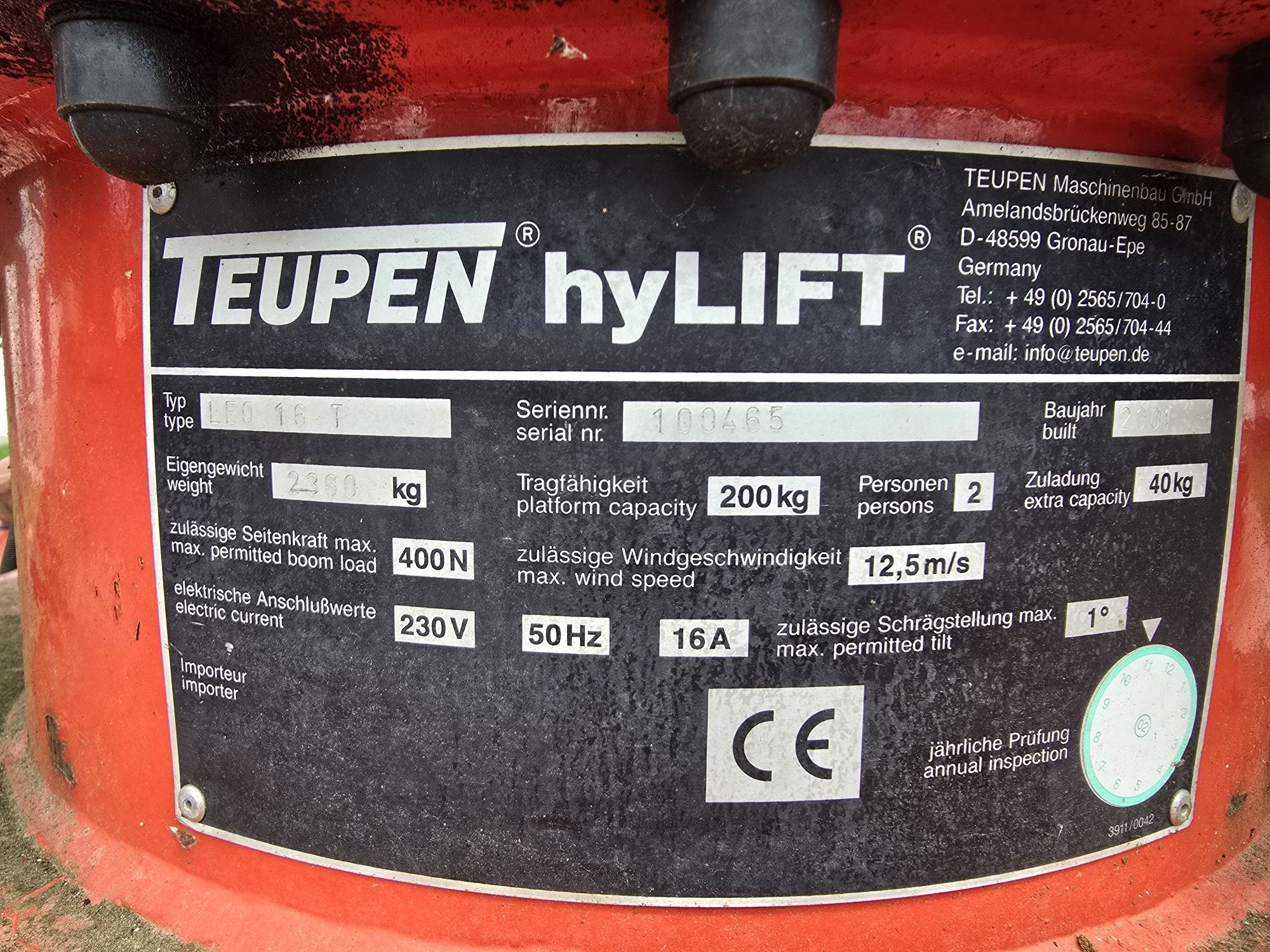 Zwyżka omme teupen Leo 16 gt hylift terenowy podnośnik LPG gasienicowy