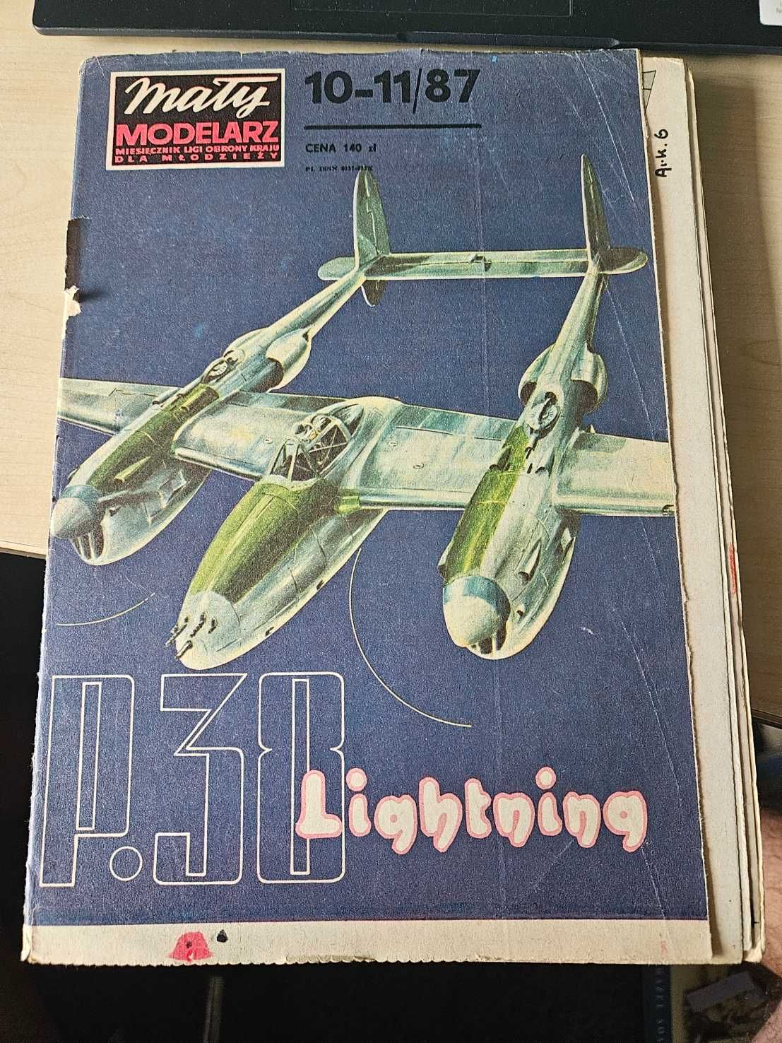 Mały Modelarz samolot P 38 Lighting nr 10-11/87