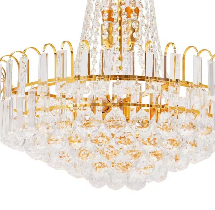 EKSKLUZYWNY żyrandol kryształowy 60x70cm NOWA lampa sufitowa 7 świateł