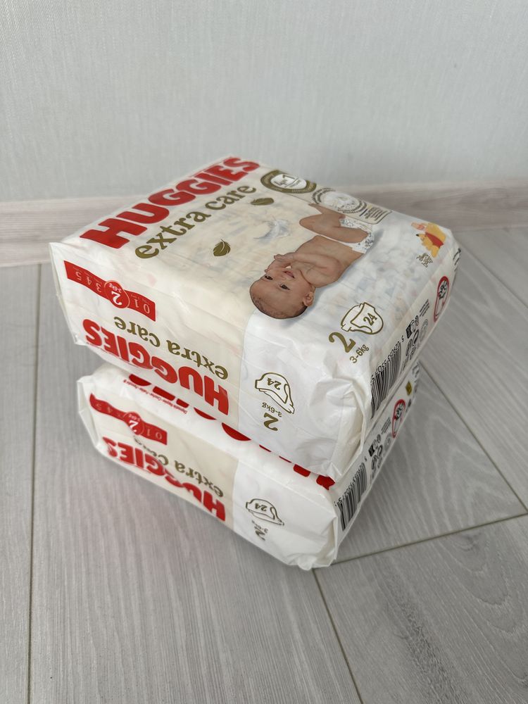 Дитячі підгузки, розмір 2 (3-6кг), 24 шт у пачці (є дві упаковки)