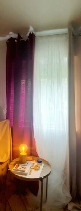 2 Cortinados de argolas - 230×140 Beringela