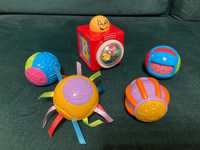 Zestaw zabawek Fisher Price 4 piłki sensoryczne do raczkowania kostka