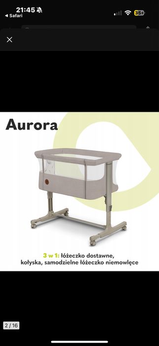 Dostawka łózeczko lionelo aurora nowe!