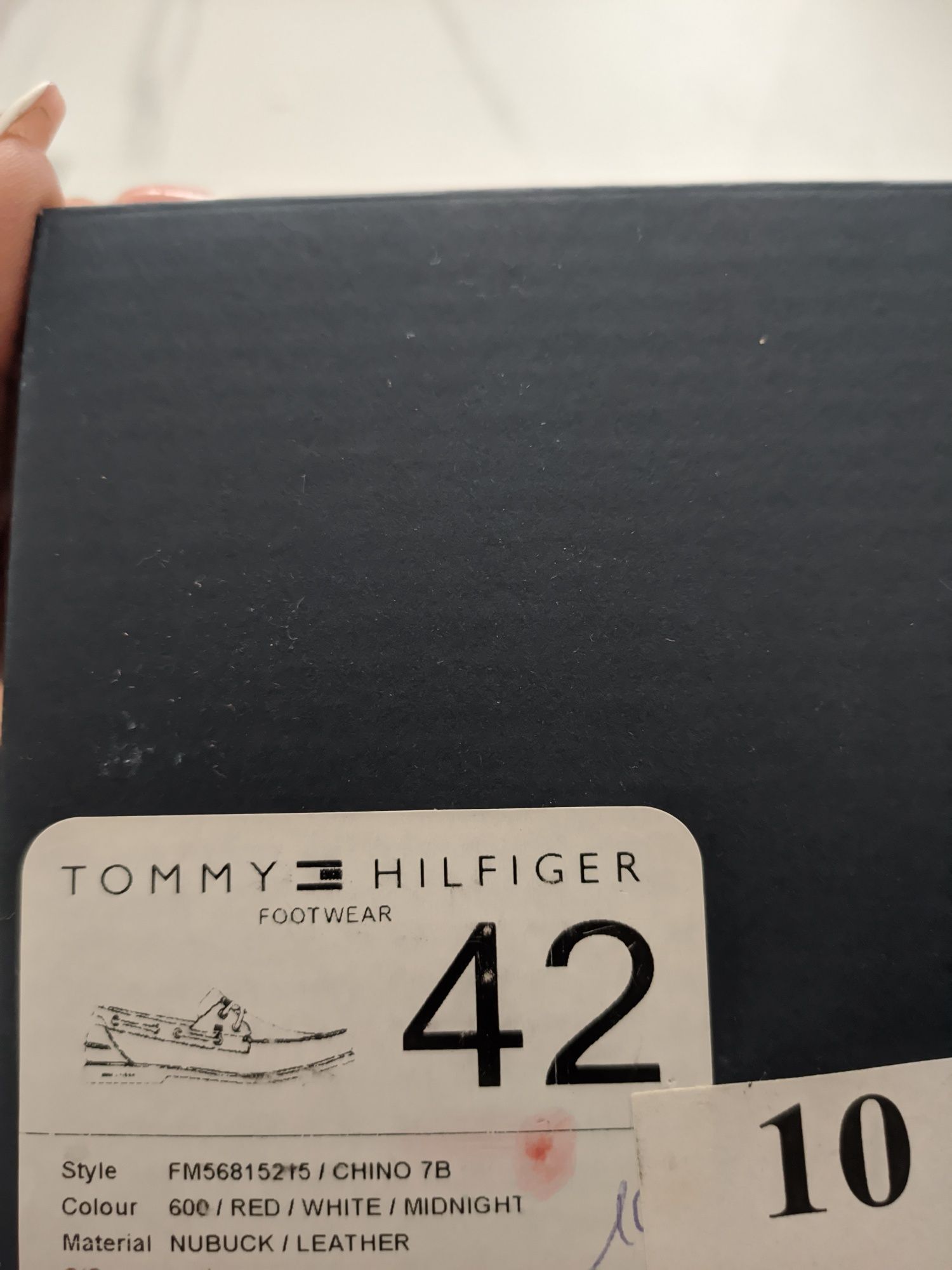 Tommy Hilfiger 42 mokasyny marynarskie skórzane biało granatowe