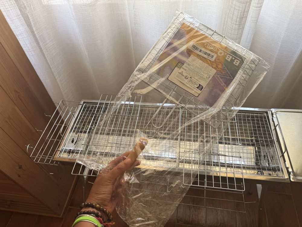 Vendo grelhador em aço inoxidável, nunca usado