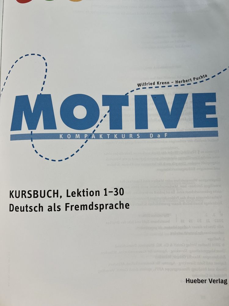 Motive Kursbuch та Arbeitbuch (А1-В1)