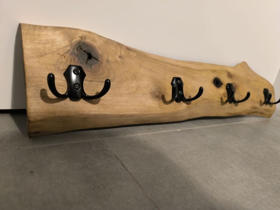 Drewniany wieszak na ubrania / ręczniki – styl rustykalny, ręcznie rob