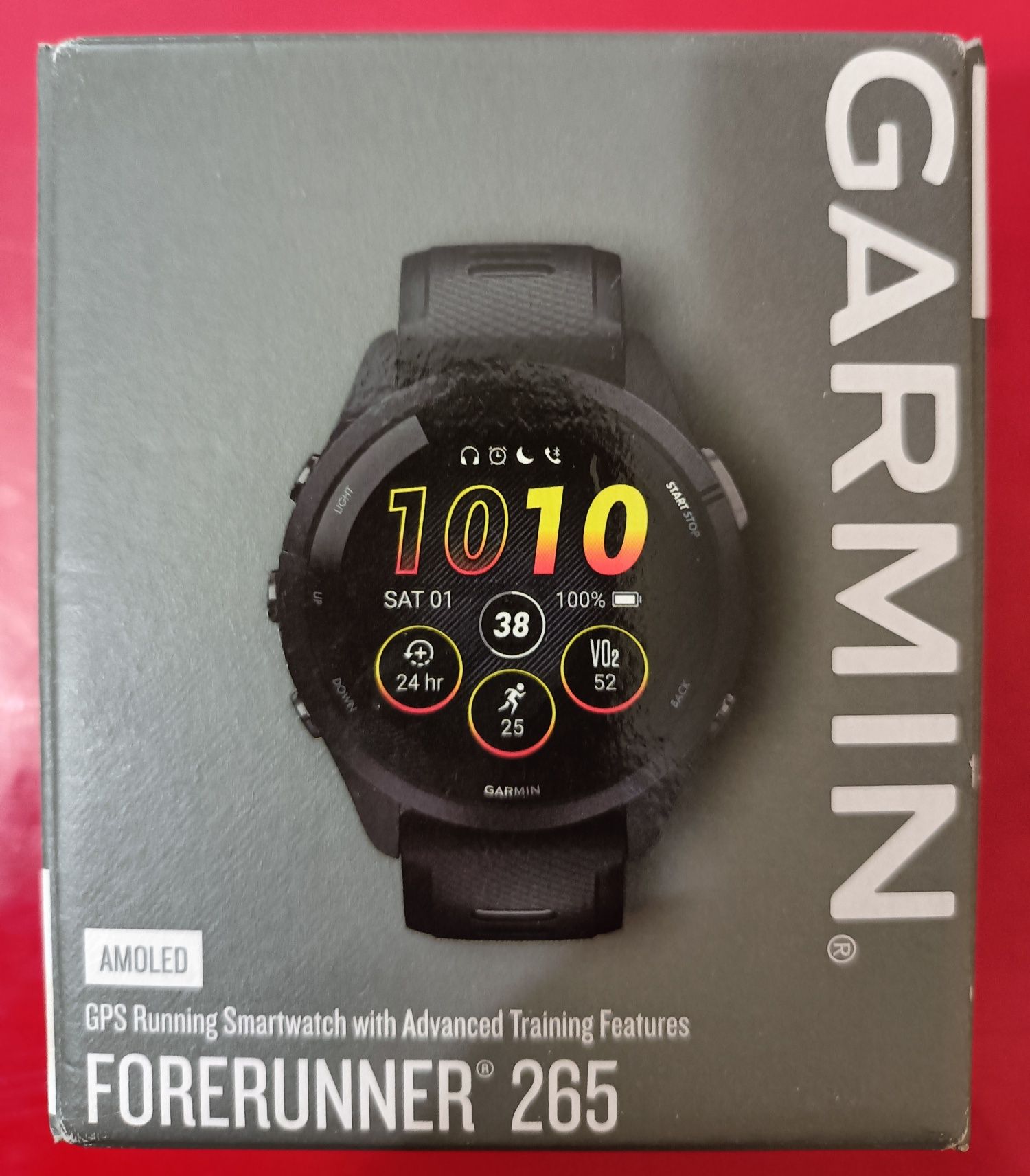 Garmin 265 forerunner 47mm amoled GPS advanced training features