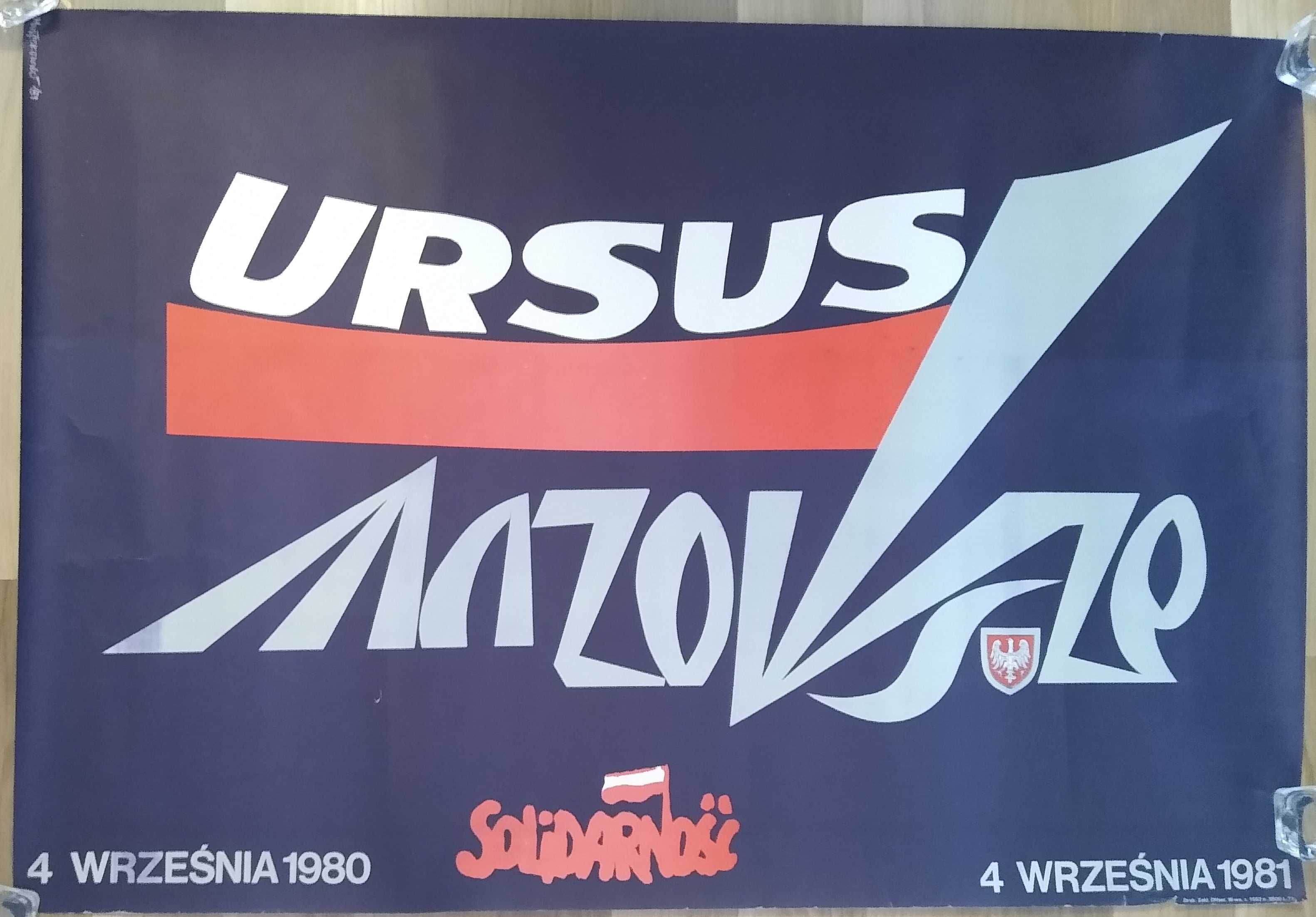 Plakat Ursus Mazowsze Solidarność 4 września lata 1980 do 1981 PRL