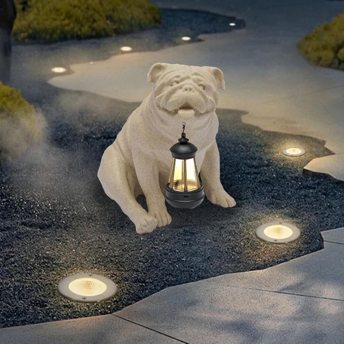 Dekoracyjna figurka psa z lampką solarną LED