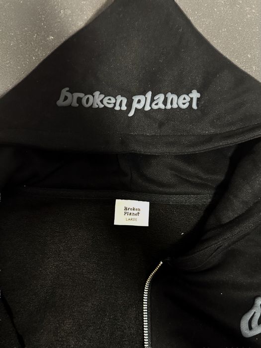 Оверсайз зіп худі Broken Planet чорна кофта зіпка bershka Hoodie Drip