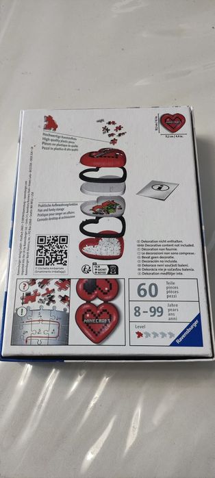 Puzzle 3D Minecraft serduszko, szkatułka
