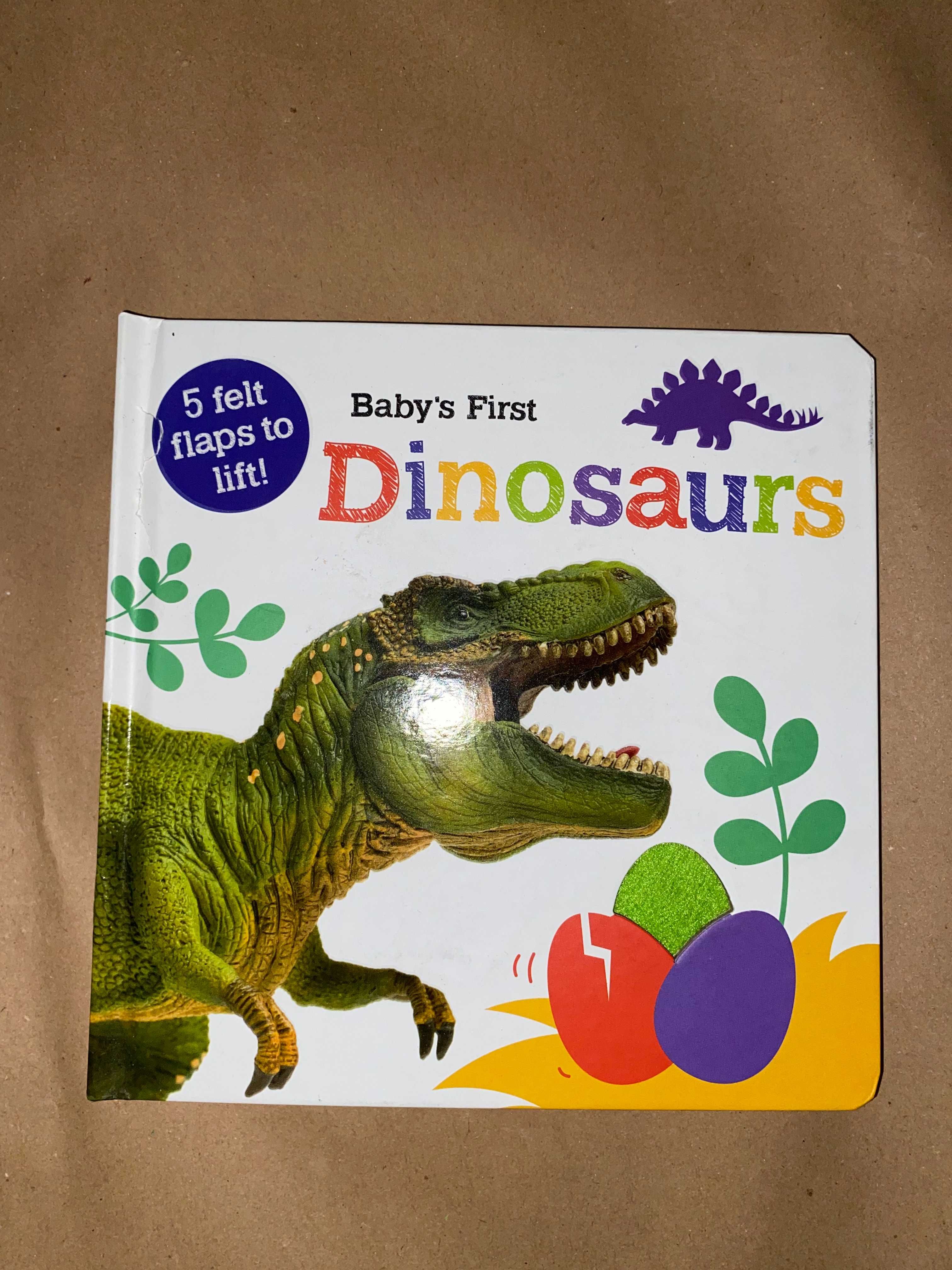 Zestaw 7 książeczek po angielsku dinozaury kształty zwierzęta emocje