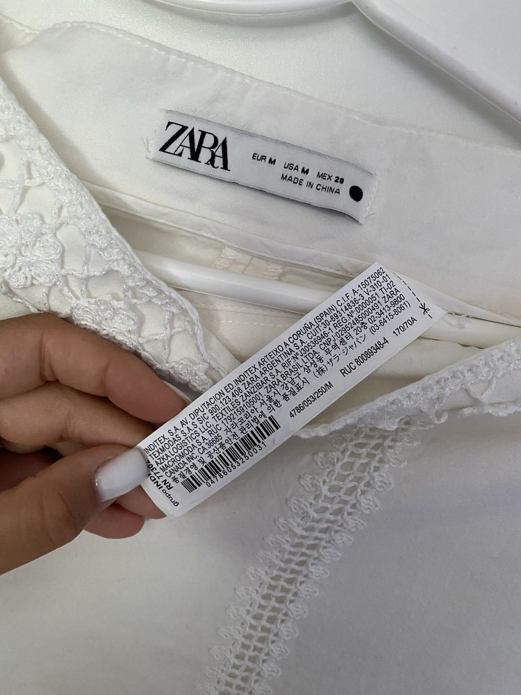 Zara костюм из прошвы з шортами  зара білий