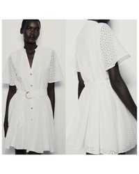 Новое белое платье сарафан Zara прошва